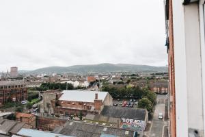 贝尔法斯特Comfortable Belfast city centre apartment的享有城市美景。