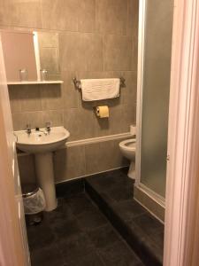 赫克瑟姆火车站酒店的一间带水槽和卫生间的浴室
