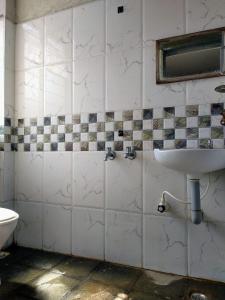 迈索尔Hotel Ashwini Lodge的一间带水槽和镜子的浴室