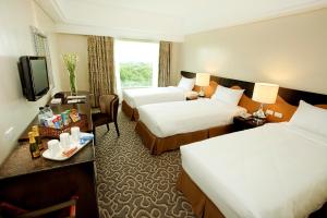 宿务伊丽莎白酒店 的酒店客房设有两张床和电视。