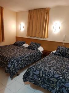 阿林萨尔阿林萨尔酒店的酒店客房设有两张床和窗户。