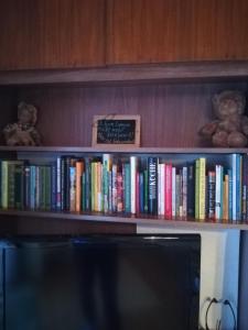 拉基兴玛丽亚公寓的书架上装满粉笔板的书