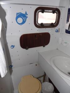 安科纳Conero Boat&breakfast的一间带卫生间和水槽的浴室