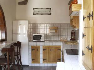 克鲁兹·德·特赫达Casa rural El Coronel的厨房配有冰箱和微波炉。