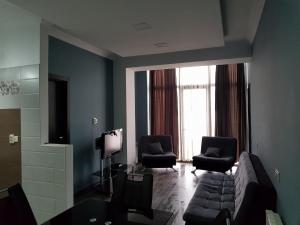 巴库里阿尼Apartment in Snow Plaza 49的客厅配有沙发和两把椅子