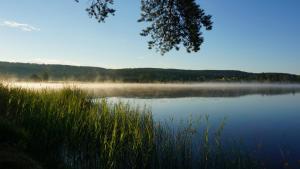 DejeBjörnvålsfallet的水中雾 ⁇ 的湖泊美景