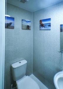提普顿Castle Terrace (B3 R2)的浴室设有卫生间和水槽,墙上挂有图片