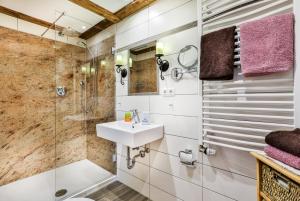 拉姆绍奥法姆菲古拉哈酒店的一间带水槽和淋浴的浴室
