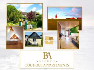 比苏姆Seehof Boutique Appartements的房屋和灯塔照片的拼合