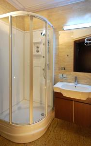 弗沃茨瓦韦克维多利亚酒店的带淋浴和盥洗盆的浴室