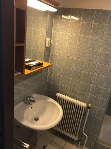 梅尔克巴本贝格旅馆的一间带水槽和散热器的浴室