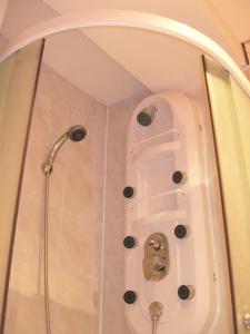 Kaunata信天翁旅馆的带淋浴的浴室内的淋浴间