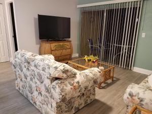 萨拉索塔2BR/1BA Sienna Park Apartment的带沙发和电视的客厅