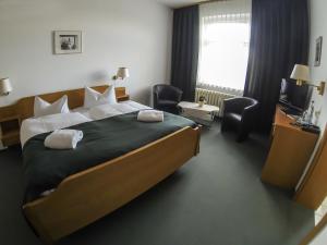 托尔高托尔高中心酒店的酒店客房设有一张大床和一台电视。