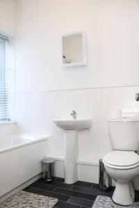 赫尔Parks Nest 2的白色的浴室设有水槽和卫生间。