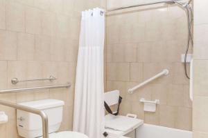 西尔马酒店西尔马CA旅程住宿的一间带卫生间和淋浴的浴室