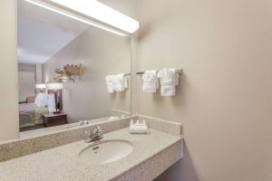 马纳萨斯马纳萨斯速8酒店的一间带水槽和镜子的浴室
