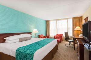 威廉斯堡赫瓦德琼生威廉斯堡酒店的酒店客房设有一张大床和一台电视。