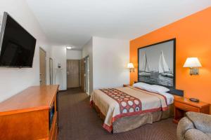 萨利纳萨利纳席林路速8汽车旅馆的配有一张床和一台平面电视的酒店客房