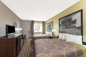 科罗拉多市科罗拉多城速8酒店的酒店客房设有两张床和一台平面电视。