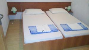 沃迪切Vila Ivančica 2的小型客房 - 带两张单人床和毛巾