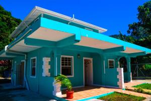 苏弗里耶尔Amazon Villas的蓝色绿色房子