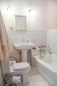 纳奇兹Riverboat Bed & Breakfast的浴室配有卫生间、盥洗盆和浴缸。