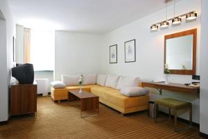萨格勒布拉古纳泽格布酒店的带沙发和电视的客厅