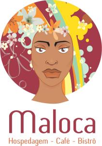 圣若热岛Maloca Hospedagem的头上花朵的女人的插图