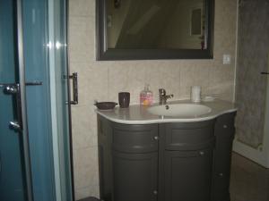 塞内泰梅泽德尚布赫酒店的一间带水槽和镜子的浴室
