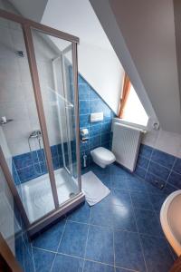 兹雷切Garni Hotel Pod Roglo Boharina 2的带淋浴和卫生间的浴室