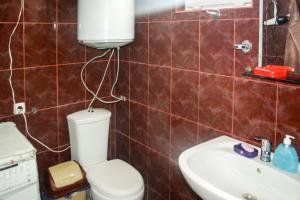 乌树故里Mshvidoba的一间带卫生间和水槽的浴室