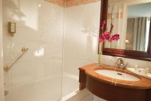 巴黎迪尤肯埃菲尔酒店的一间带水槽和淋浴的浴室