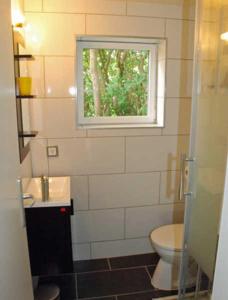 奥斯特巴德·哥伦Ferienbungalow in Goehren的一间带卫生间和窗户的浴室