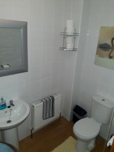 特维德上游的贝里克Mirandas Guest House的浴室配有白色卫生间和盥洗盆。