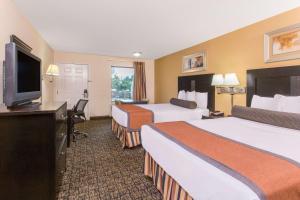 蒙蒂塞洛戴斯蒙蒂塞洛汽车旅馆的酒店客房设有两张床和一台平面电视。