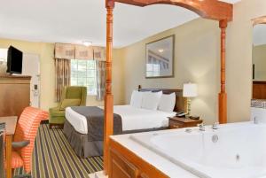 陶森戴斯托森酒店的酒店客房配有一张床和浴缸。