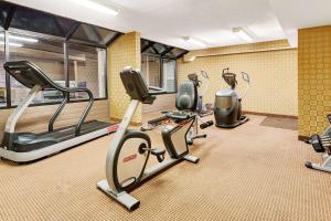 夏延夏延尼戴斯连锁酒店的健身房设有数台跑步机和椭圆机