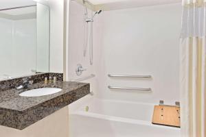 罗瑞尔罗瑞尔戴斯酒店和套房的一间带水槽和淋浴的浴室