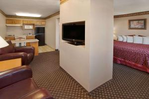 科科莫科科莫戴斯酒店的配有一张床和一台平面电视的酒店客房