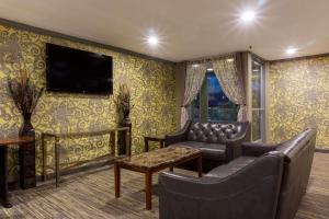 弗洛伦斯佛罗伦萨戴斯酒店的带沙发和电视的客厅