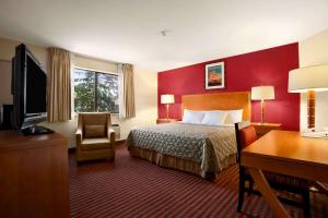 肯特肯特戴斯酒店的配有一张床和一张书桌的酒店客房