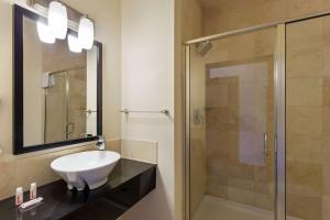密尔沃基戴斯艺术套房酒店的一间带水槽和淋浴的浴室