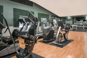Casselton法戈/卡斯尔顿戴斯酒店的健身房设有数台跑步机和椭圆机