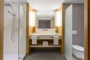 努美阿城堡皇家海滩度假村及Spa，努美阿的一间带水槽、卫生间和镜子的浴室