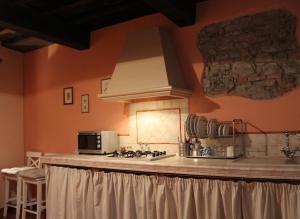 梅里托拉菲瑞维奇亚公寓的厨房配有带炉灶的岛屿