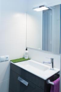 洛格罗尼奥Apartamento del Sueño con Aire Acondicionado的一间带水槽和镜子的浴室