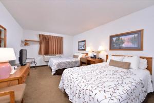 国际瀑布城America's Best Value Inn & Suites International Falls的酒店客房,配有床和电视