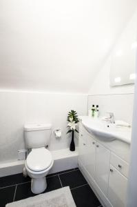 科肯希安克雷奇住宿加早餐酒店的白色的浴室设有卫生间和水槽。