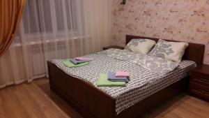 appartamenty with a kind on Dnepr客房内的一张或多张床位